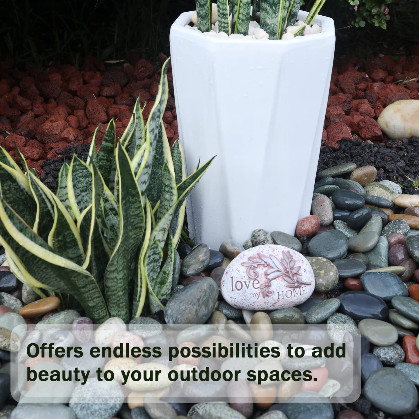 Mixed Color Smooth Pebbles River Rocks for Landscaping,  Ideal for Home Decor, Aquariums, Painting, Crafting