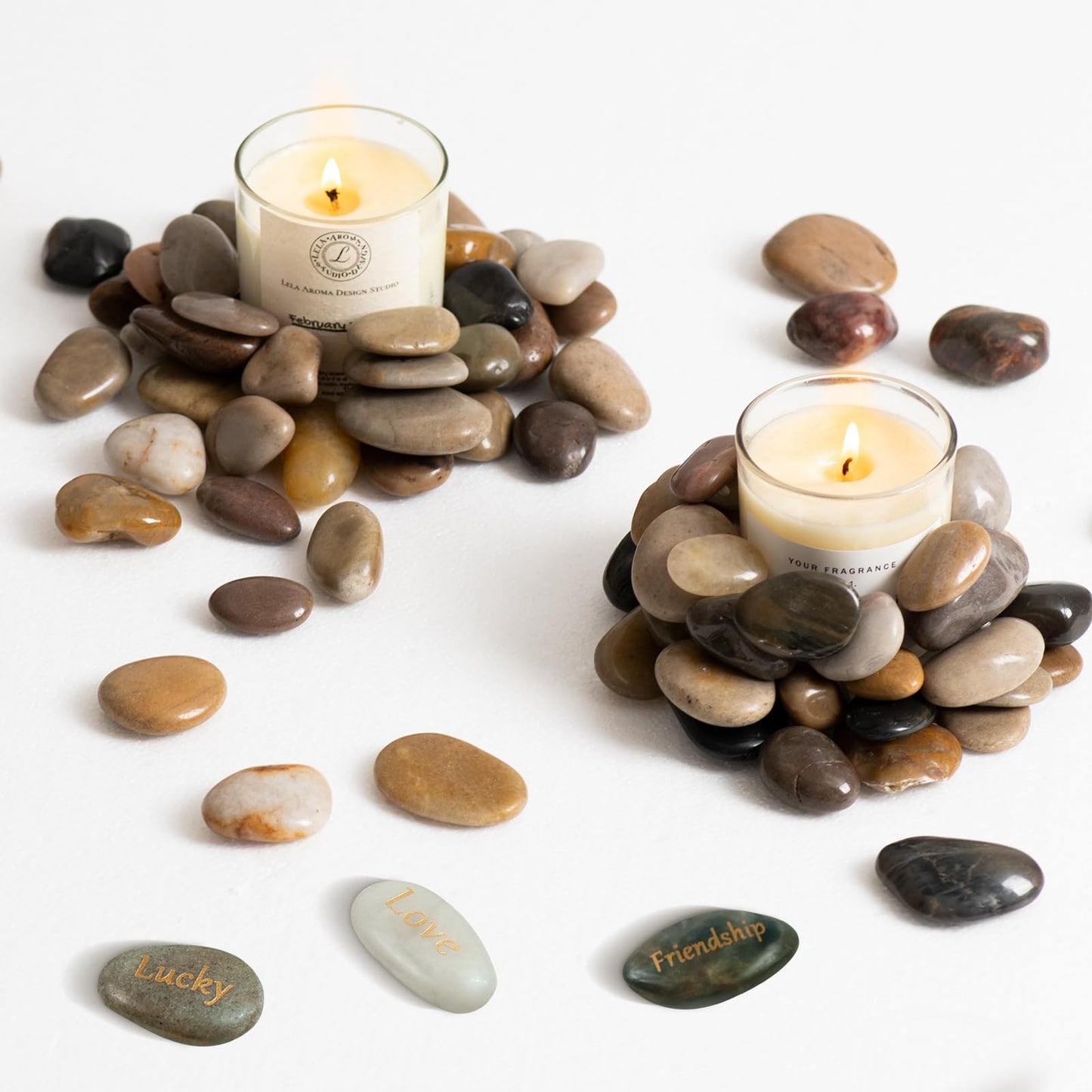 27 PCS Engraved Inspirational Stones Golden Words Gift Stones with Inspirational Words for Friends and Family Encouragement Rocks for Praying and Decoration