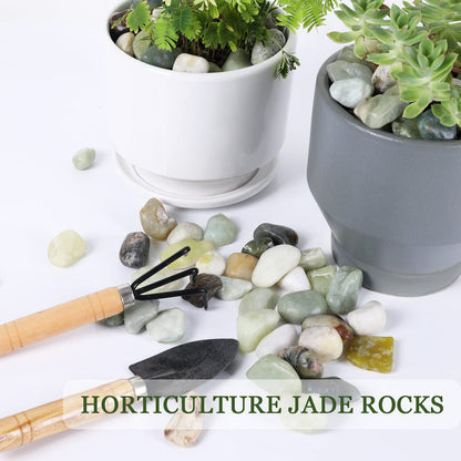 Jade Natural River Rocks Polished Pebbles for Landscaping, Plants, Fish Tank, Vases, Succulents, Crafting, Home Decor ,0.7"-1.6"