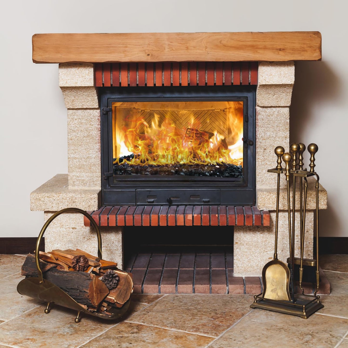 Fire Glass for Fire Pit - 1/2 inch Reflective Fire Glass Rocks for Propane and Gas Fireplace