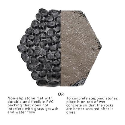 12 inch River Rock Stepping Stone - Pavers for Outdoor Garden Walkway, Landscaping,Hexagon Set of 6
