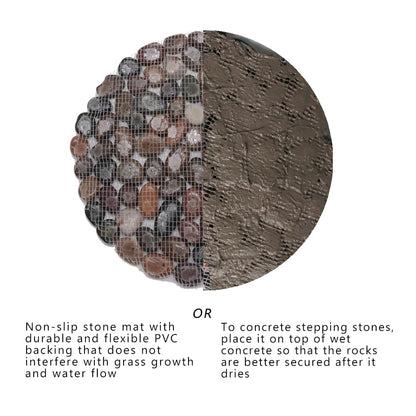 12 inch River Rock Stepping Stone - Pavers for Outdoor Garden Walkway, Landscaping  Set of 6