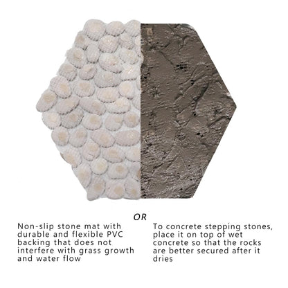 12 inch River Rock Stepping Stone - Pavers for Outdoor Garden Walkway, Landscaping,Hexagon Set of 6