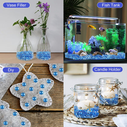 Fire Glass Beads for Fire Pit- Decorative Flat Glass Marbles for Vase, Aquarium, Home Decor