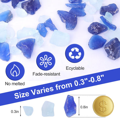 Forsted Sea Glass for Vase Filler, Aquarium, Home Decor,  Firepit ,Wedding Decor