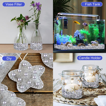Fire Glass Beads for Fire Pit- Decorative Flat Glass Marbles for Vase, Aquarium, Home Decor
