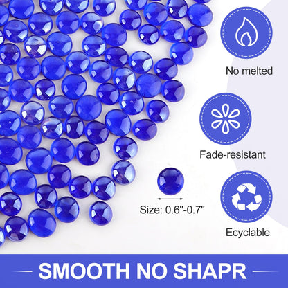 Fire Glass Beads for Fire Pit- Decorative Flat Glass Marbles for Vase, Aquarium, Home Decor