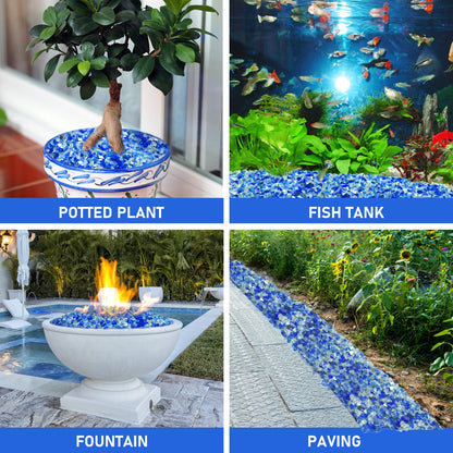 Fire Glass for Fire Pit - 1/2 inch Reflective Fire Glass Rocks for Propane and Gas Fireplace