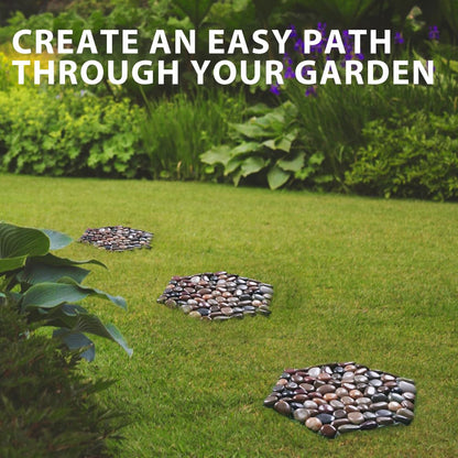 12 inch River Rock Stepping Stone - Pavers for Outdoor Garden Walkway, Landscaping,Hexagon Set of 6