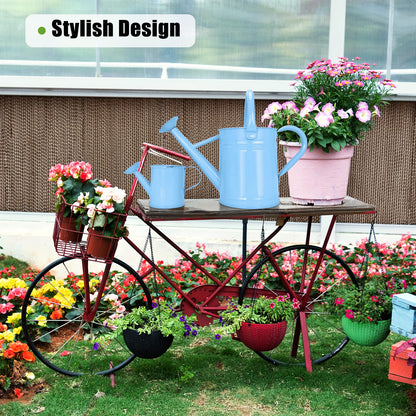 Metal Watering Can (1 Gallon) for Outdoor&Indoor Plants with Free Small Watering can for Kids, Plant Watering Can with Removable spout, Perfect for Garden Flower, Houseplants, Blue