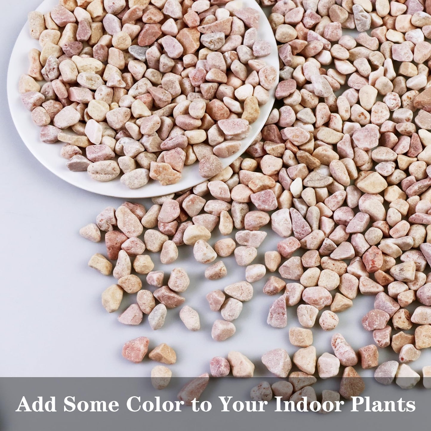 Natural Polished Pebbles Pea Gravels River Rocks,Decorative Gravels Ideal for Fish Tank, Vases, Succulents, Home Decor and Garden Landscaping,Peach