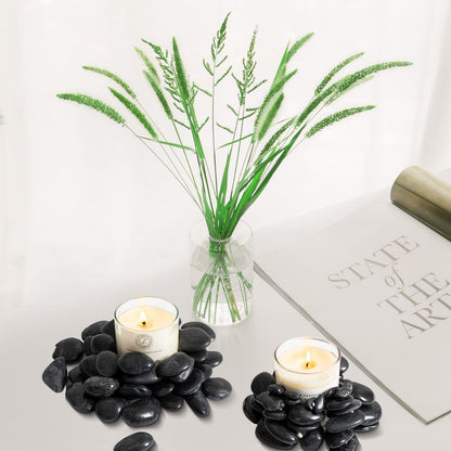Black Natural River Rocks Polished Pebbles for Landscaping, Plants, Fish Tank, Vases, Succulents, Crafting, Home Decor ,0.7"-1.6"