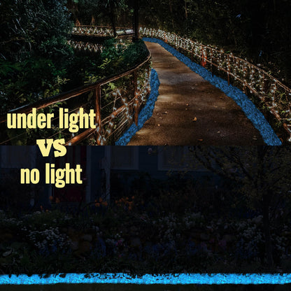 Glow in the Dark Stones - Blue Glow Rocks Pebbles for Outdoor Garden Landscaping Walkway & Indoor Decorative Glowing Stones for Aquarium Fish Tank
