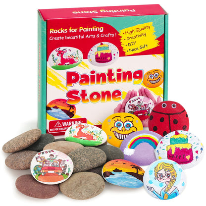 River Rocks for Painting-Extra Large Hand Picked Rock - Perfect for DIY, Kids Crafts, Kindness Stone, Garden & Home Decor, Holiday Gift